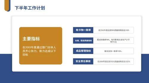 黄蓝实景物流工作年中总结PPT模板