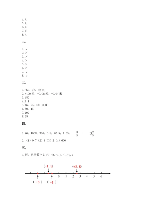 西师大版数学小升初模拟试卷附参考答案（能力提升）.docx