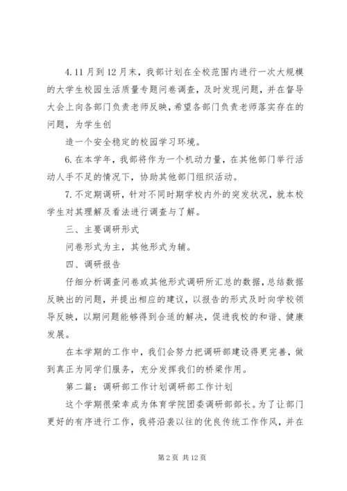校调研部20XX年工作计划.docx