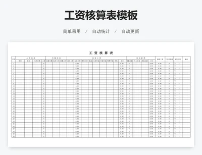 工资核算表模板