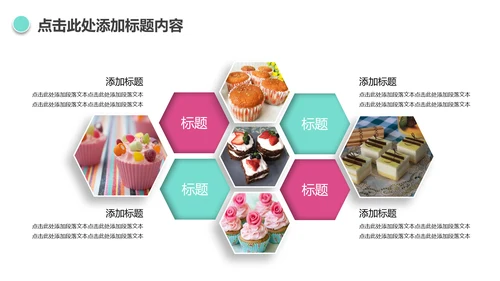 唯美小蛋糕点心美食ppt动态模板