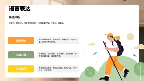 绿色简约风新生自我介绍PPT