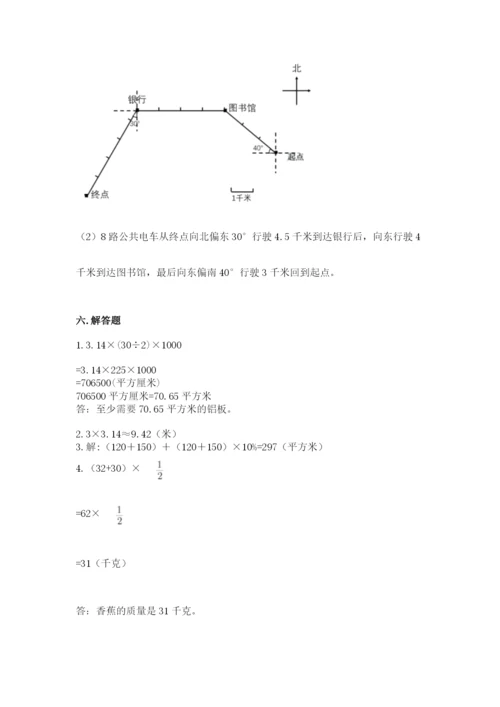 人教版小学六年级上册数学期末测试卷【考点精练】.docx