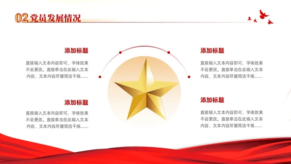 红色大气党建党课党支部书记述职报告PPT