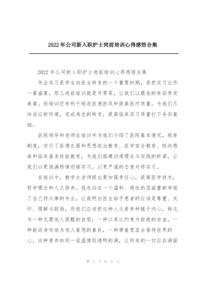 2022年公司新入职护士岗前培训心得感悟合集.docx