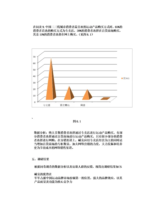 2021年关于耐克在中国二三线城市市场调研与报告