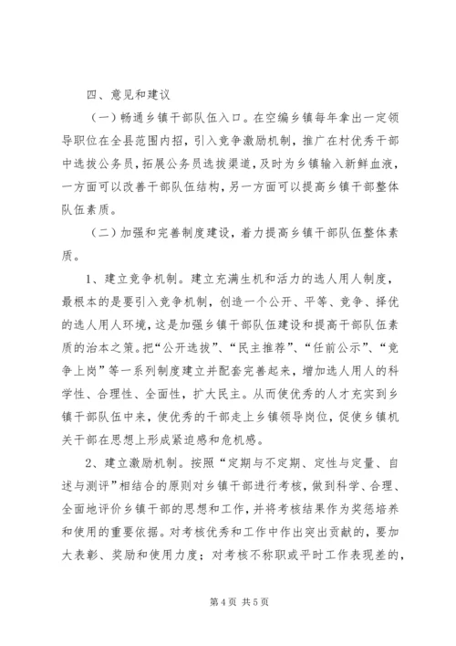 乡镇干部队伍建设情况报告.docx