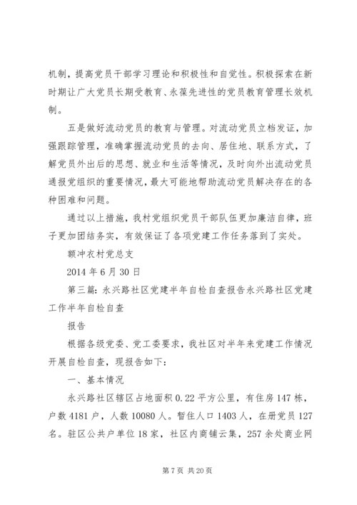 第一篇：XX年党建工作自检自查报告XX年党建工作自检自查报告.docx