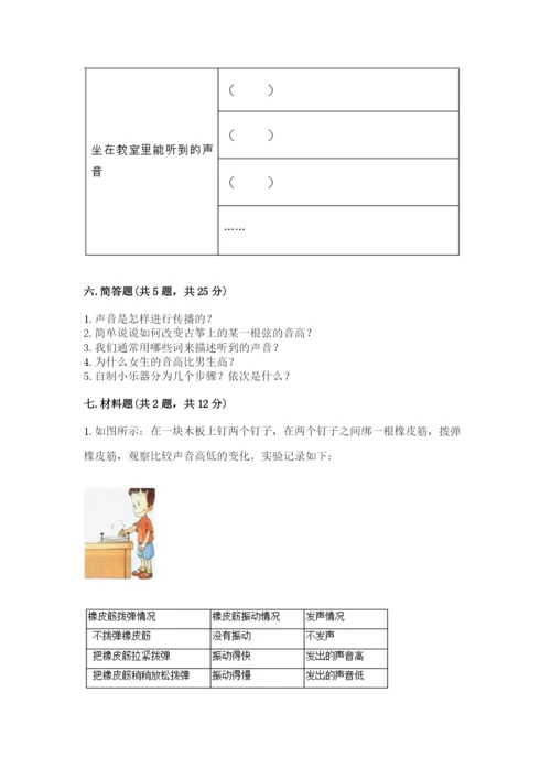 教科版科学四年级上册第一单元《声音》测试卷附完整答案【网校专用】.docx