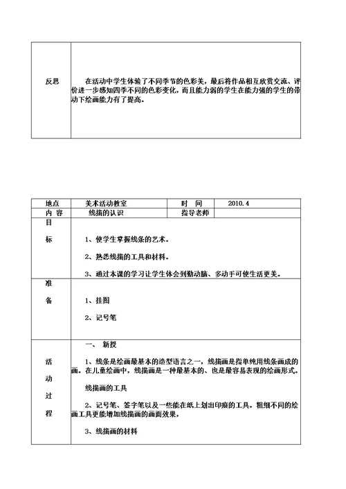 美术兴趣小组活动记录