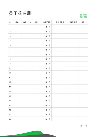 员工花名册