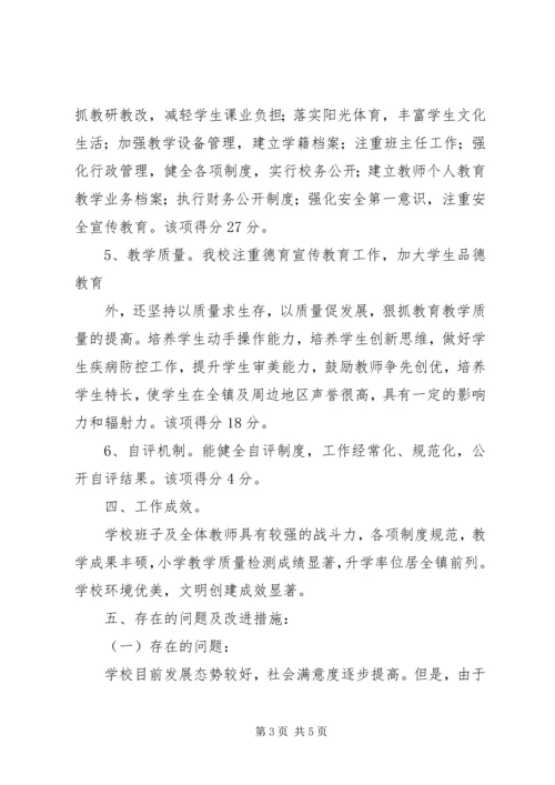汶源中心小学办学水平督导评估自评报告.docx
