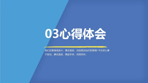 蓝色奔跑励志个人述职报告动态PPT