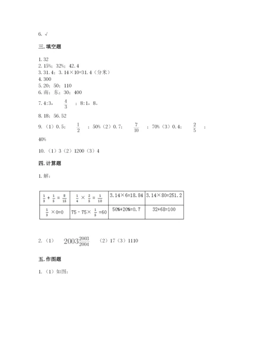 2022六年级上册数学《期末测试卷》附答案（满分必刷）.docx