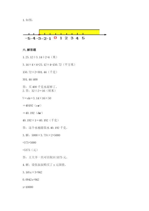 敦化市六年级下册数学期末测试卷a4版.docx