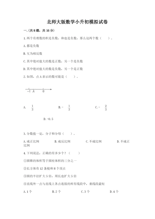 北师大版数学小升初模拟试卷（全国通用）.docx