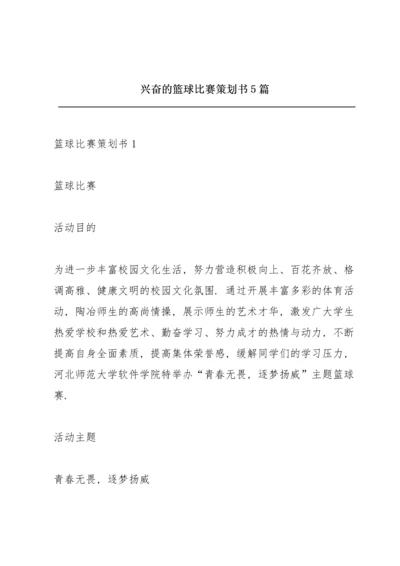 兴奋的篮球比赛策划书5篇.docx