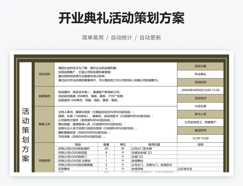 开业典礼活动策划方案