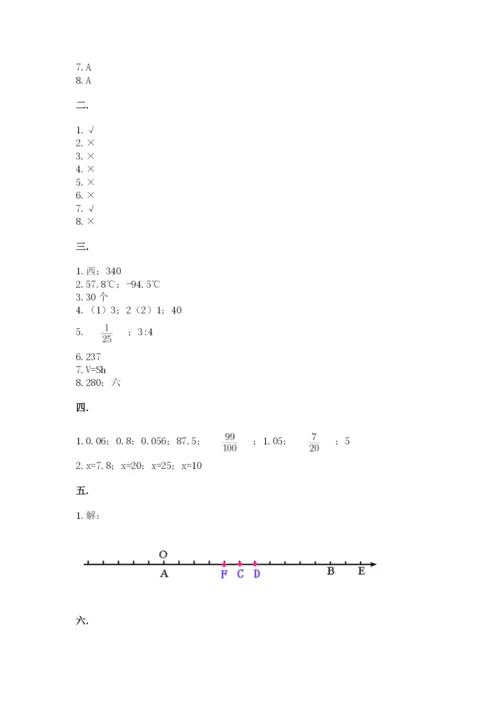 山西省【小升初】2023年小升初数学试卷附答案（轻巧夺冠）.docx