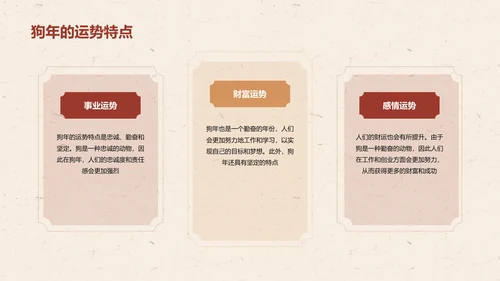 红色生肖狗中国风寓言解析PPT模板