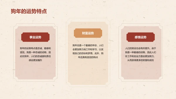 红色生肖狗中国风寓言解析PPT模板