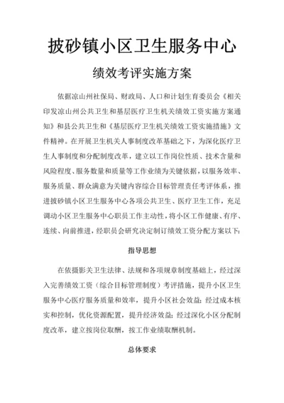 披砂镇社区卫生服务中心绩效综合考核实施专业方案.docx