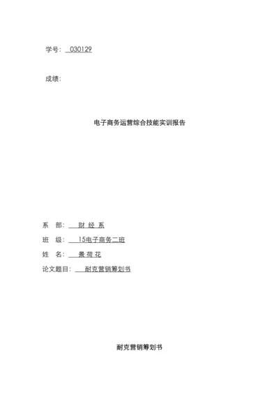 耐克营销策划书.docx