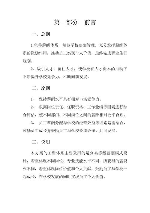 学校薪酬体系设计方案