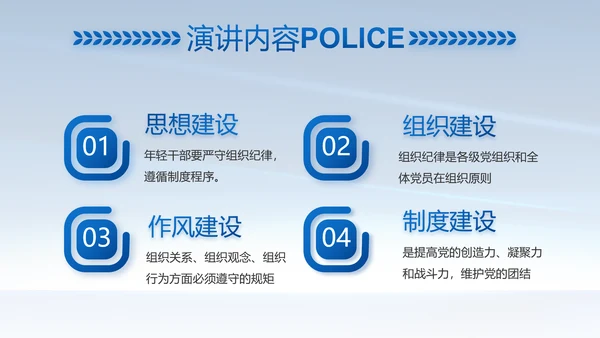 蓝色大气公安警察简介动态PPT