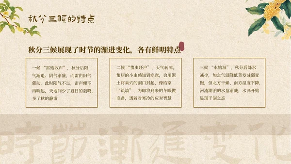 黄色中式秋分节气科普讲座PPT模板