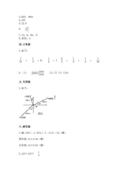 人教版六年级上册数学期末测试卷含答案（新）.docx