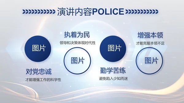蓝色大气警察公安大脑建设PPT