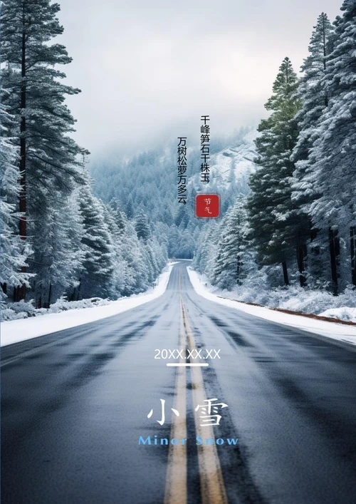唯美公路小雪海报