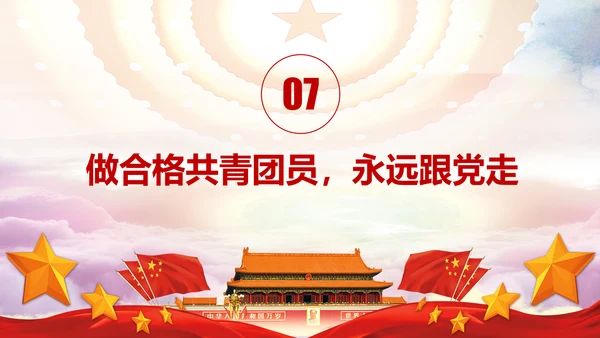 中国共青团学习十九大精神做合格团员PPT
