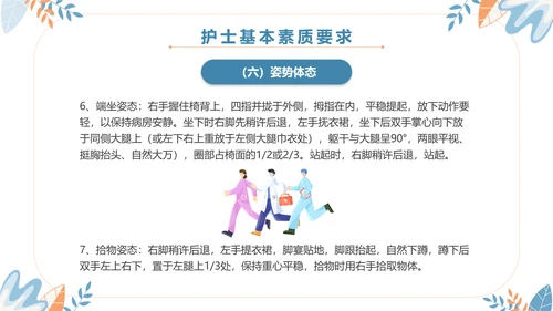 扁平插画清新医疗医院医生护士行为规范培训学习总结汇报模板