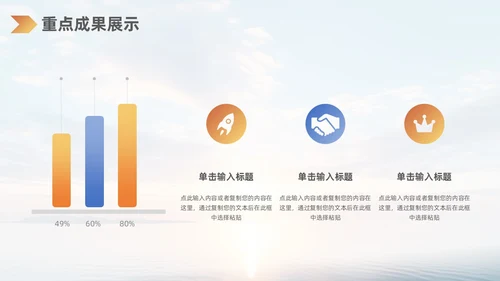 蓝橙渐变日出励志风工作总结汇报PPT模板