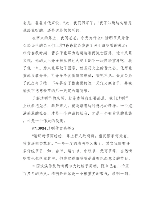清明作文感悟