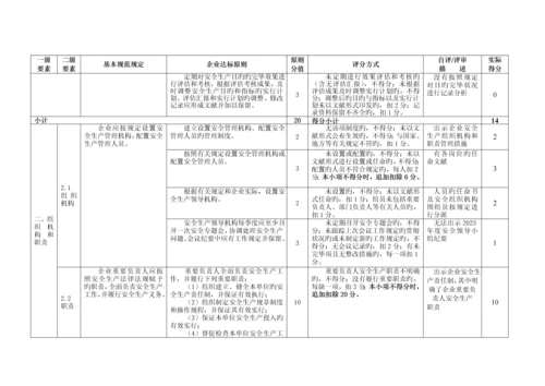 公司安全生产标准化自评表.docx