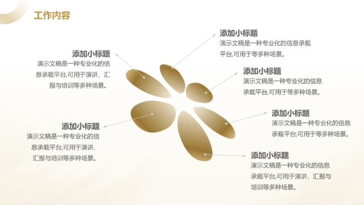 香槟金简约商务风工作总结计划汇报PPT模板