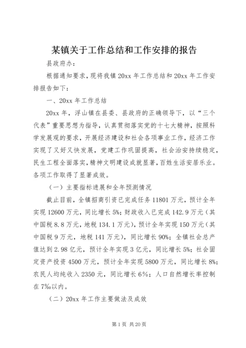 某镇关于工作总结和工作安排的报告.docx