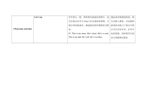 Unit 8 My dad is a doctor   A Story time 单元整体教学设计
