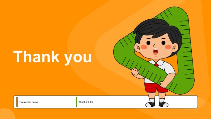 橙色插画风小学生班长竞选