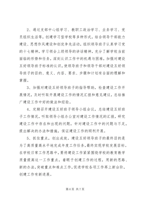 五好班子建设方案.docx