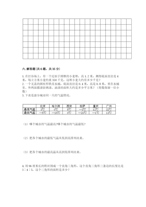 小学六年级下册数学期末卷及参考答案（a卷）.docx