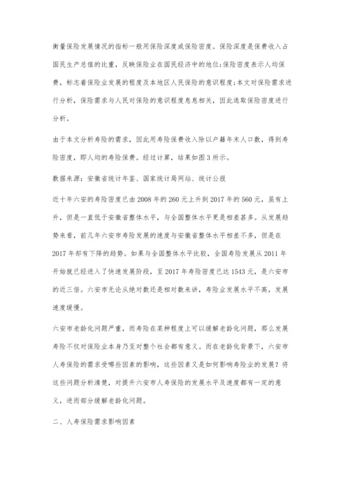 人口老龄化背景下六安市人寿保险需求分析.docx