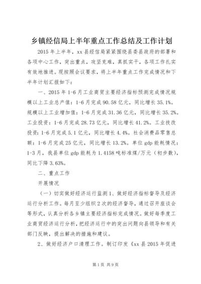 乡镇经信局上半年重点工作总结及工作计划.docx