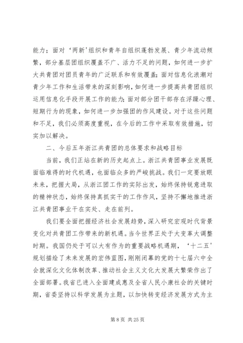周艳同志在共青团XX省第十三次团代会上的工作报告.docx