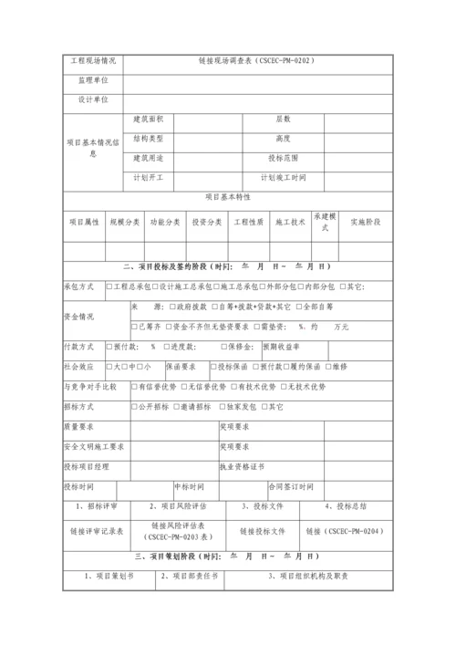 中国建筑项目管理手册表格.docx