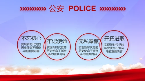 蓝色大气公安警察年终工作总结汇报PPT模板