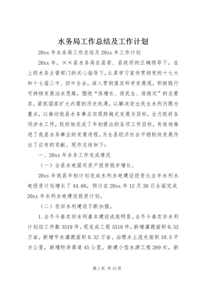 水务局工作总结及工作计划 (4).docx